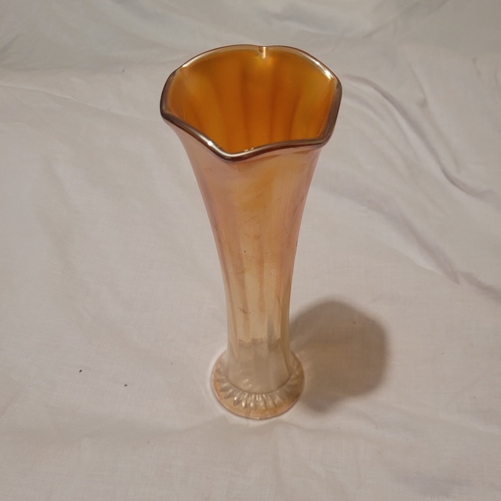Elegant Marigold Carnival Gass Vase